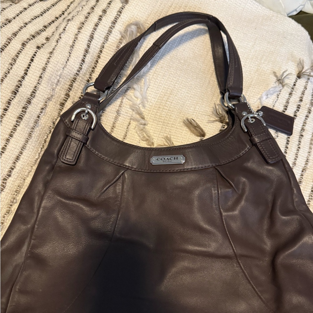 Coach Dark Brown Leather Shoulder Bag